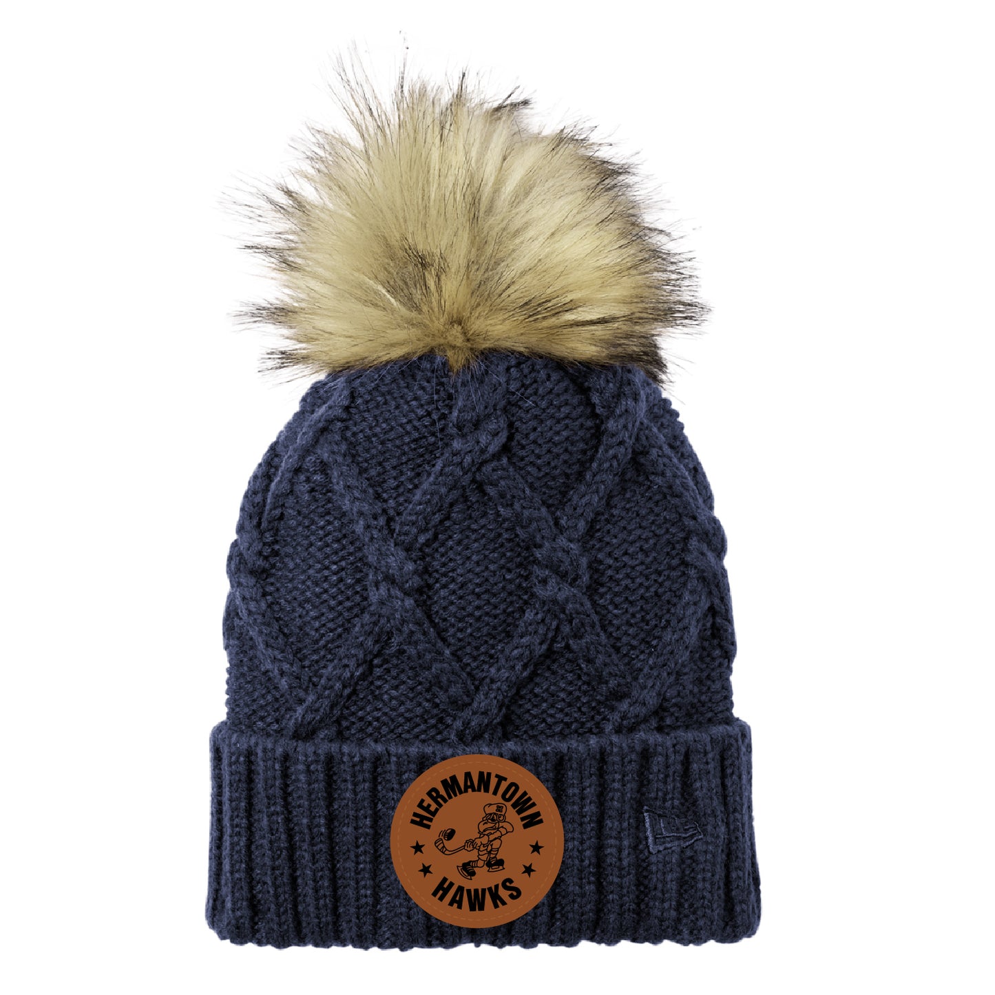 HAHA Vintage New Era ® Faux Fur Pom Beanie