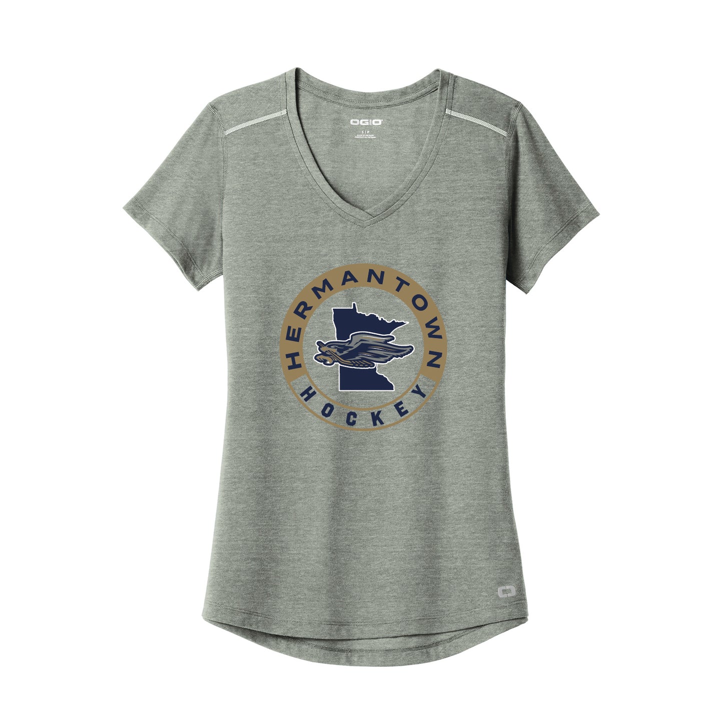 Hermantown Hockey Ladies Peak V-Neck Tee