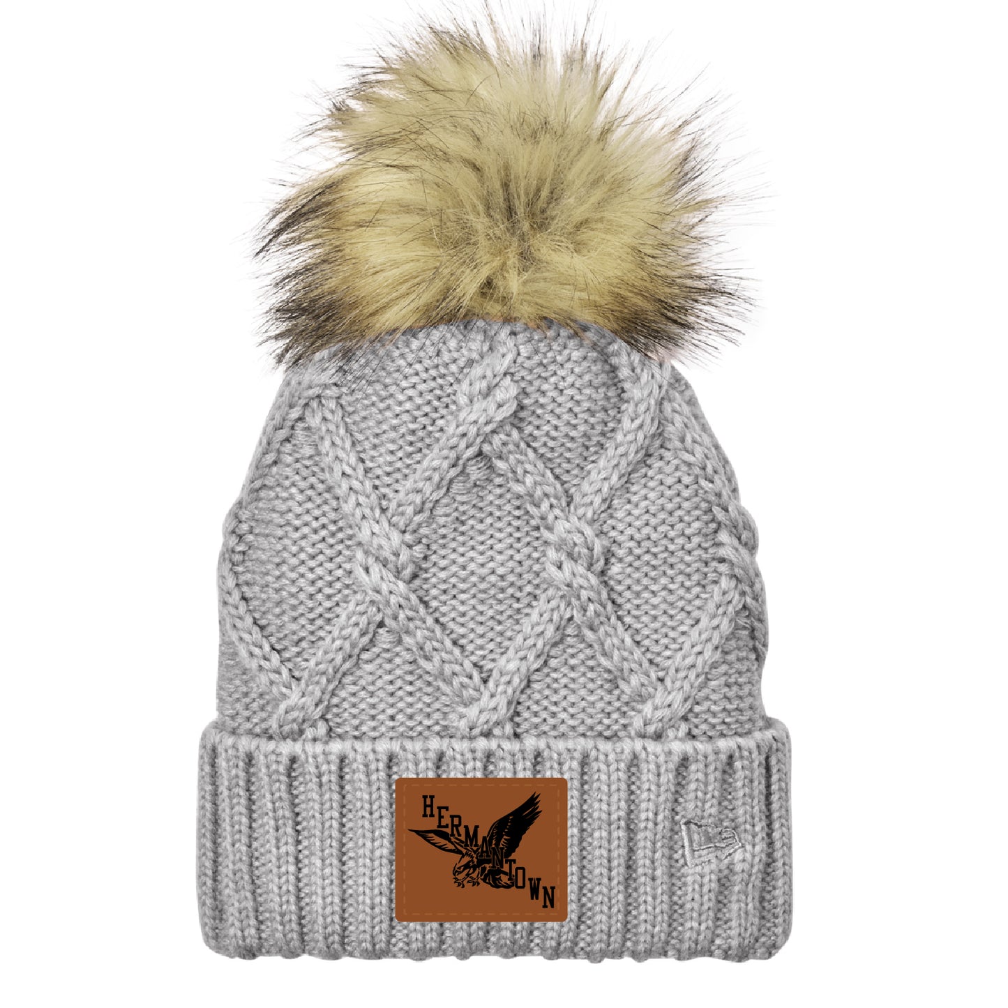 New Retro Faux Fur Pom Beanie