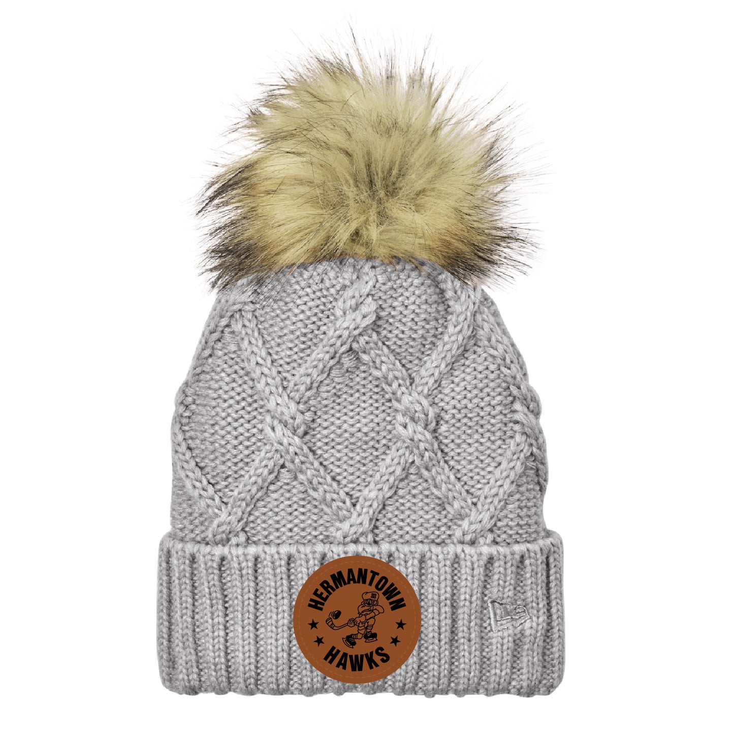 HAHA Vintage New Era ® Faux Fur Pom Beanie