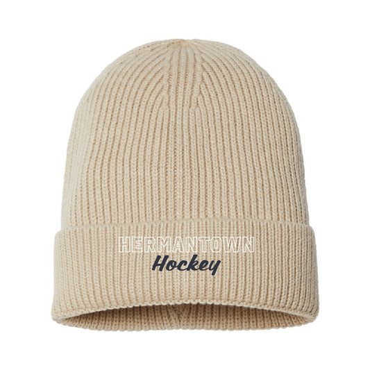 HAHA Script Sustainable Fine Rib Cuffed Beanie