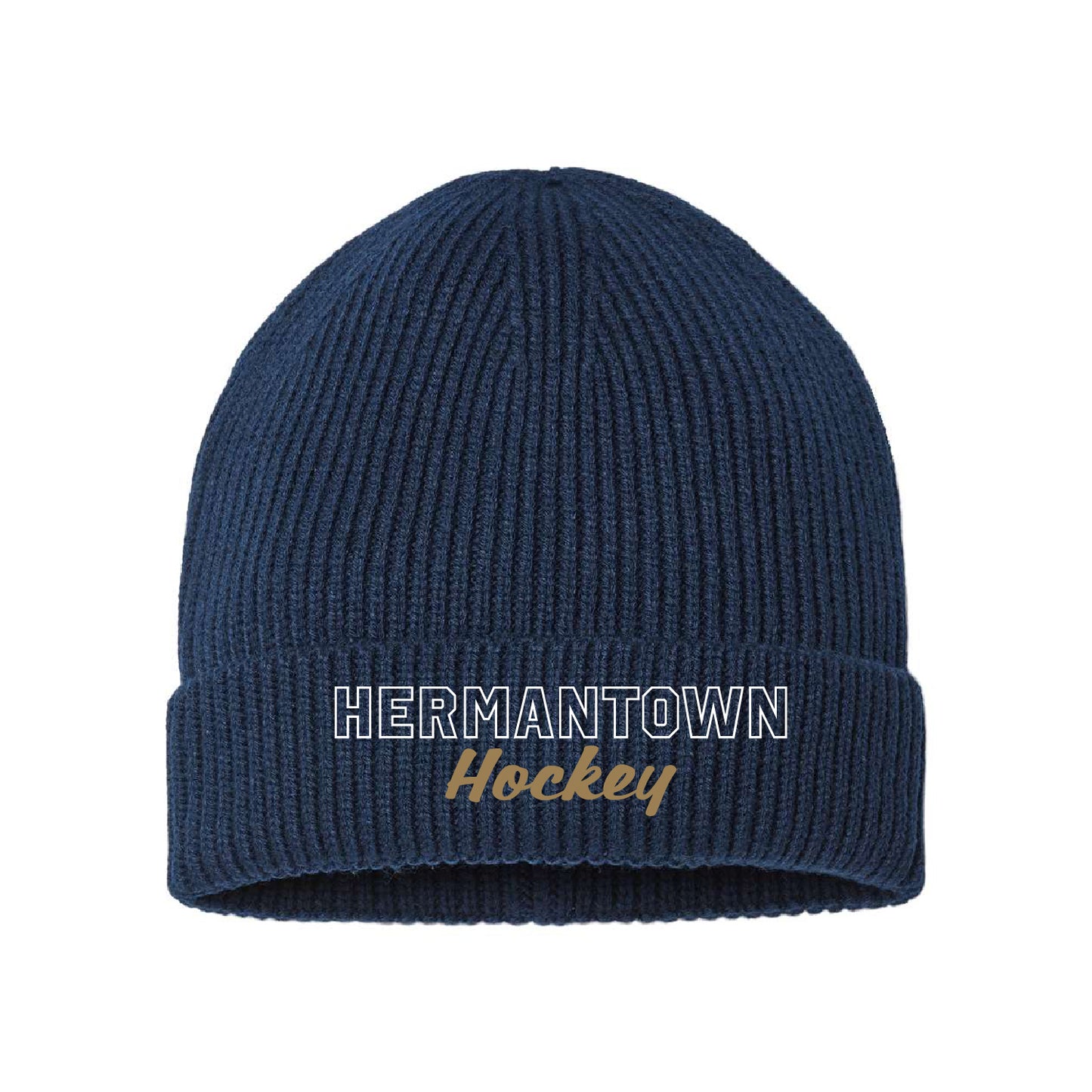 HAHA Script Sustainable Fine Rib Cuffed Beanie