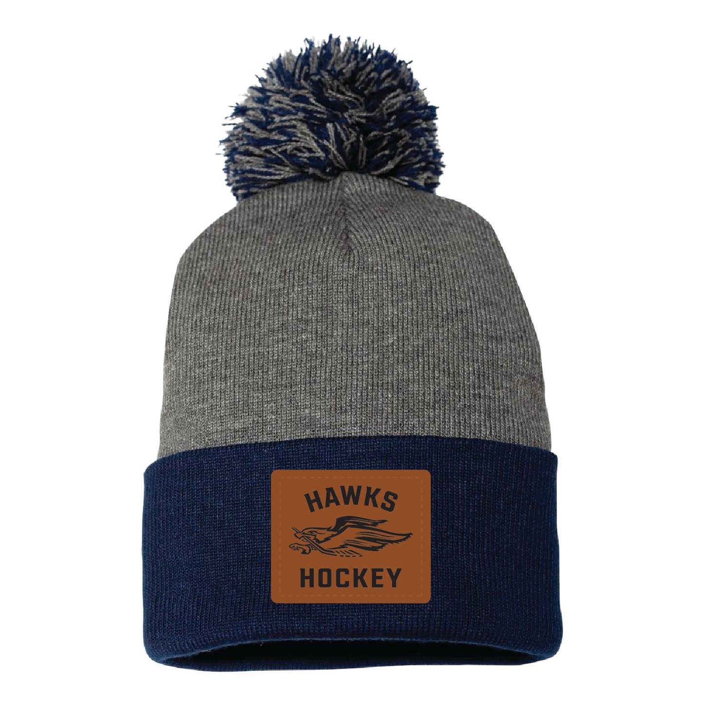 BLC Hawks Hockey Pom-Pom 12" Knit Beanie