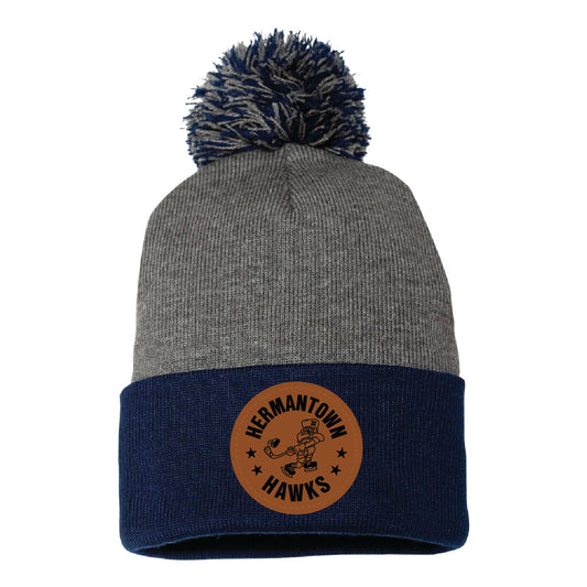 BLC Hermantown Hawks Pom-Pom 12" Knit Beanie